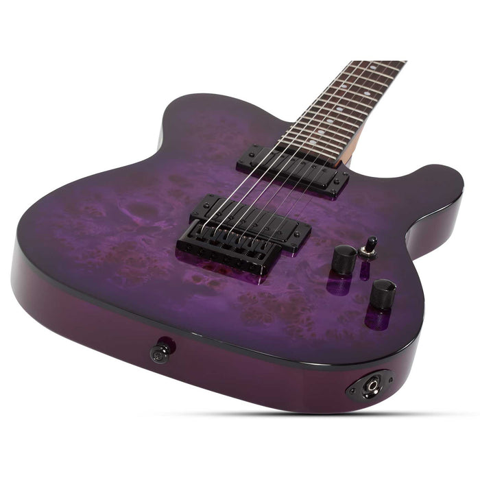 Schecter PT Standard Purple Burst Burl Electric Guitar, Ex Display - Fair Deal Music