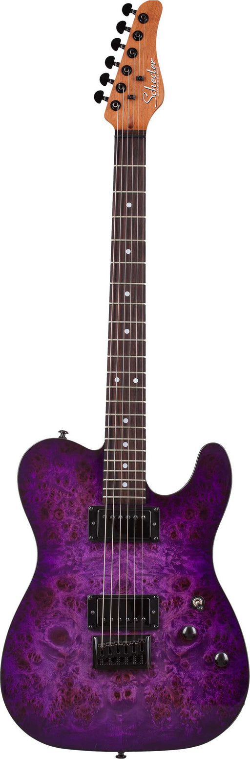 Schecter PT Standard Purple Burst Burl Electric Guitar, Ex Display - Fair Deal Music