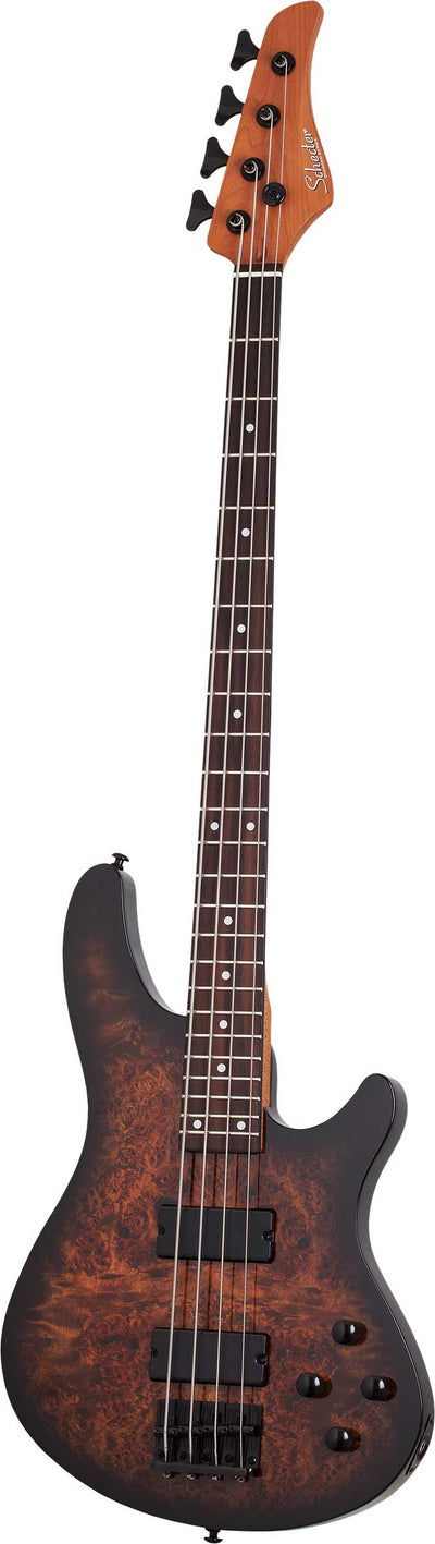 Schecter C-4 Standard Electric Bass Guitar Tobacco Burl - Fair Deal Music