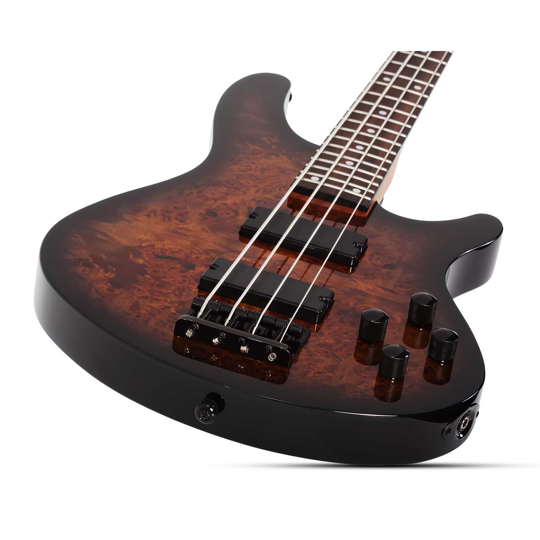 Schecter C-4 Standard Electric Bass Guitar Tobacco Burl - Fair Deal Music