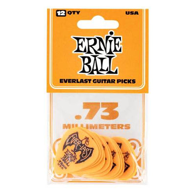 Ernie Ball Everlast Orange 0.73mm 12 Pack Plectrums - Fair Deal Music