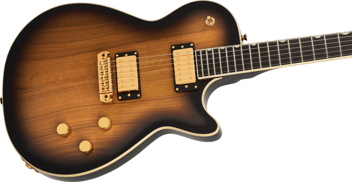 EMBARGO 9/9/2026 Gretsch Limited Edition Electromatic® Black Limba Jet™, Ebony Fingerboard, Sunburst - Fair Deal Music