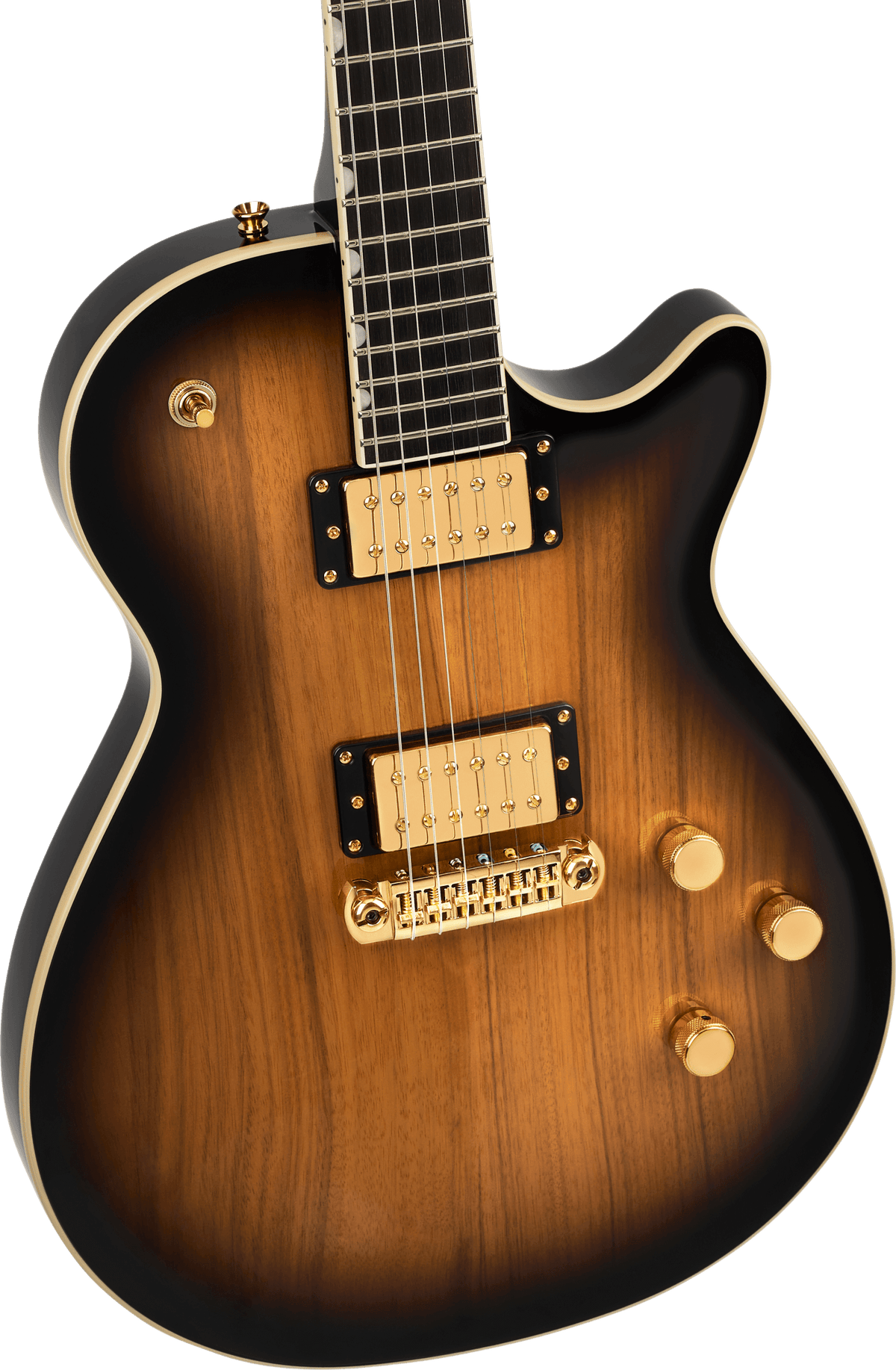 EMBARGO 9/9/2026 Gretsch Limited Edition Electromatic® Black Limba Jet™, Ebony Fingerboard, Sunburst - Fair Deal Music