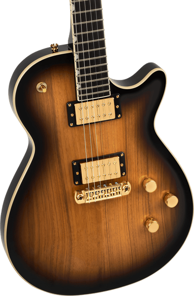 EMBARGO 9/9/2026 Gretsch Limited Edition Electromatic® Black Limba Jet™, Ebony Fingerboard, Sunburst - Fair Deal Music