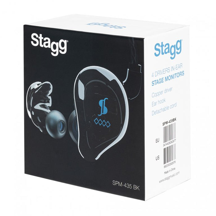 Stagg SPM-435 BK In-ear Monitors - Black - Fair Deal Music