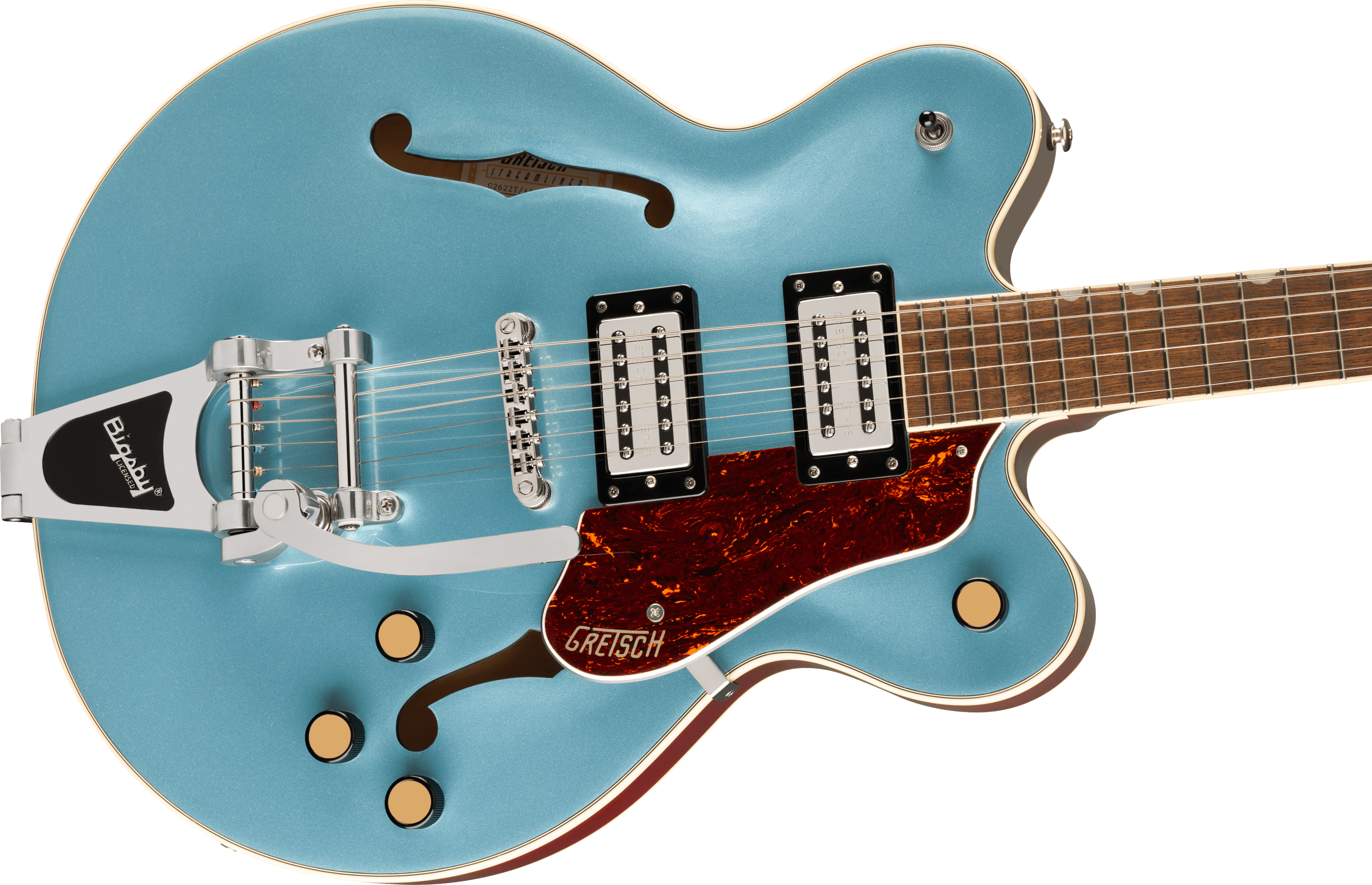 Gretsch G2622T Streamliner™ Center Block Double-Cut with Bigsby®, Laurel Fingerboard, Broad’Tron™ BT-3S Pickups, Arctic Blue - Fair Deal Music