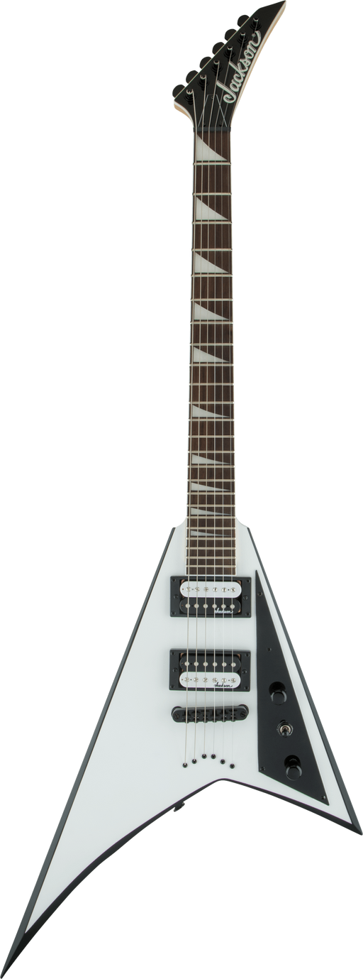 Jackson JS Series Rhoads JS32T, Amaranth Fingerboard, White with Black Bevels - Fair Deal Music