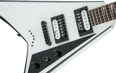 Jackson JS Series Rhoads JS32T, Amaranth Fingerboard, White with Black Bevels - Fair Deal Music