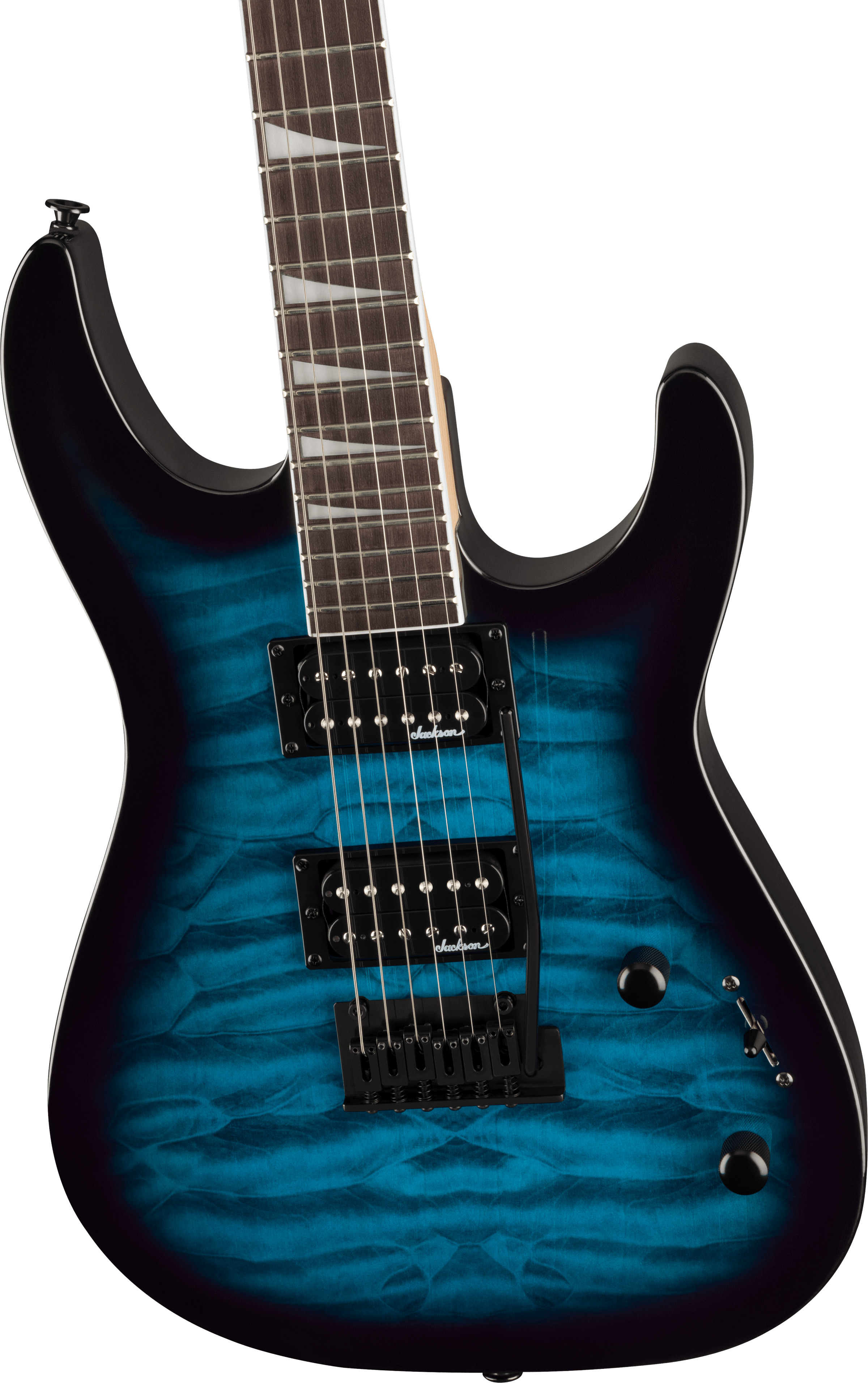 Jackson JS Series Dinky JS20 DKQ 2PT, Transparent Blue Burst Electric Guitar - Fair Deal Music