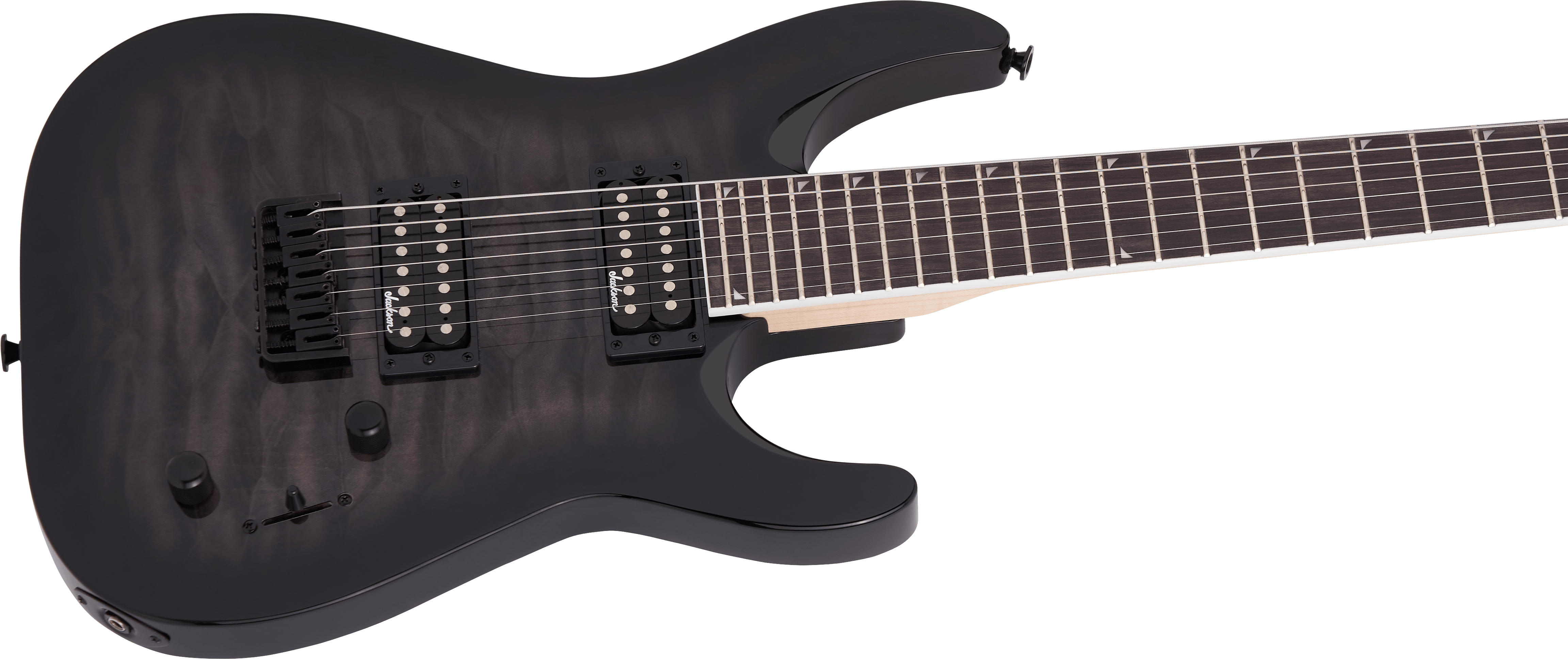 Jackson JS Series Dinky® Arch Top JS22Q-7 DKA HT, Amaranth Fingerboard, Transparent Black Burst - Fair Deal Music