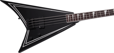 Jackson X Series RRB IV Rhoads Bass, Amaranth Fingerboard, Black with White Pinstripes - Fair Deal Music