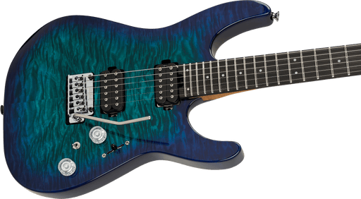 Charvel Pro-Mod Plus DK24 HH 2PT EB QM, Ebony Fingerboard - Chlorine Burst - Fair Deal Music