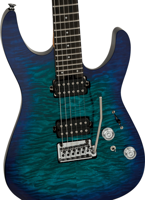 Charvel Pro-Mod Plus DK24 HH 2PT EB QM, Ebony Fingerboard - Chlorine Burst - Fair Deal Music