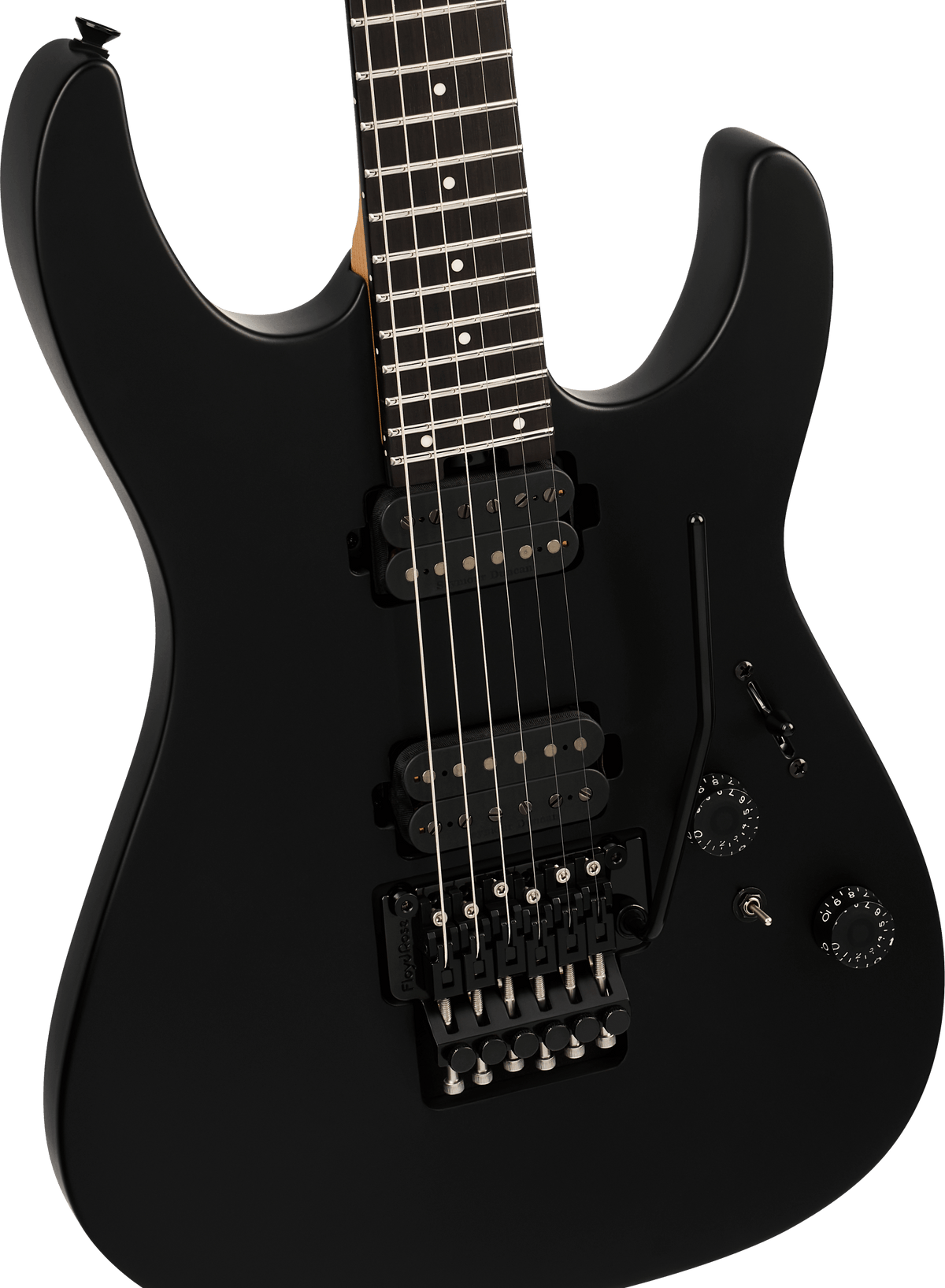 EMBARGO 19/8/2026 Charvel Pro-Mod Plus Dinky® DK24 HH FR EB, Ebony Fingerboard - Satin Black - Fair Deal Music