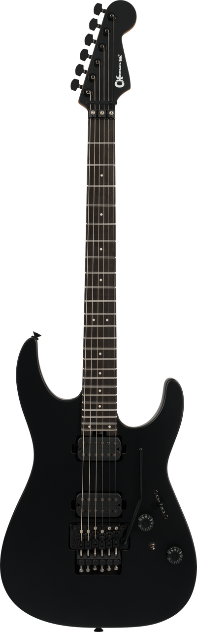 EMBARGO 19/8/2026 Charvel Pro-Mod Plus Dinky® DK24 HH FR EB, Ebony Fingerboard - Satin Black - Fair Deal Music