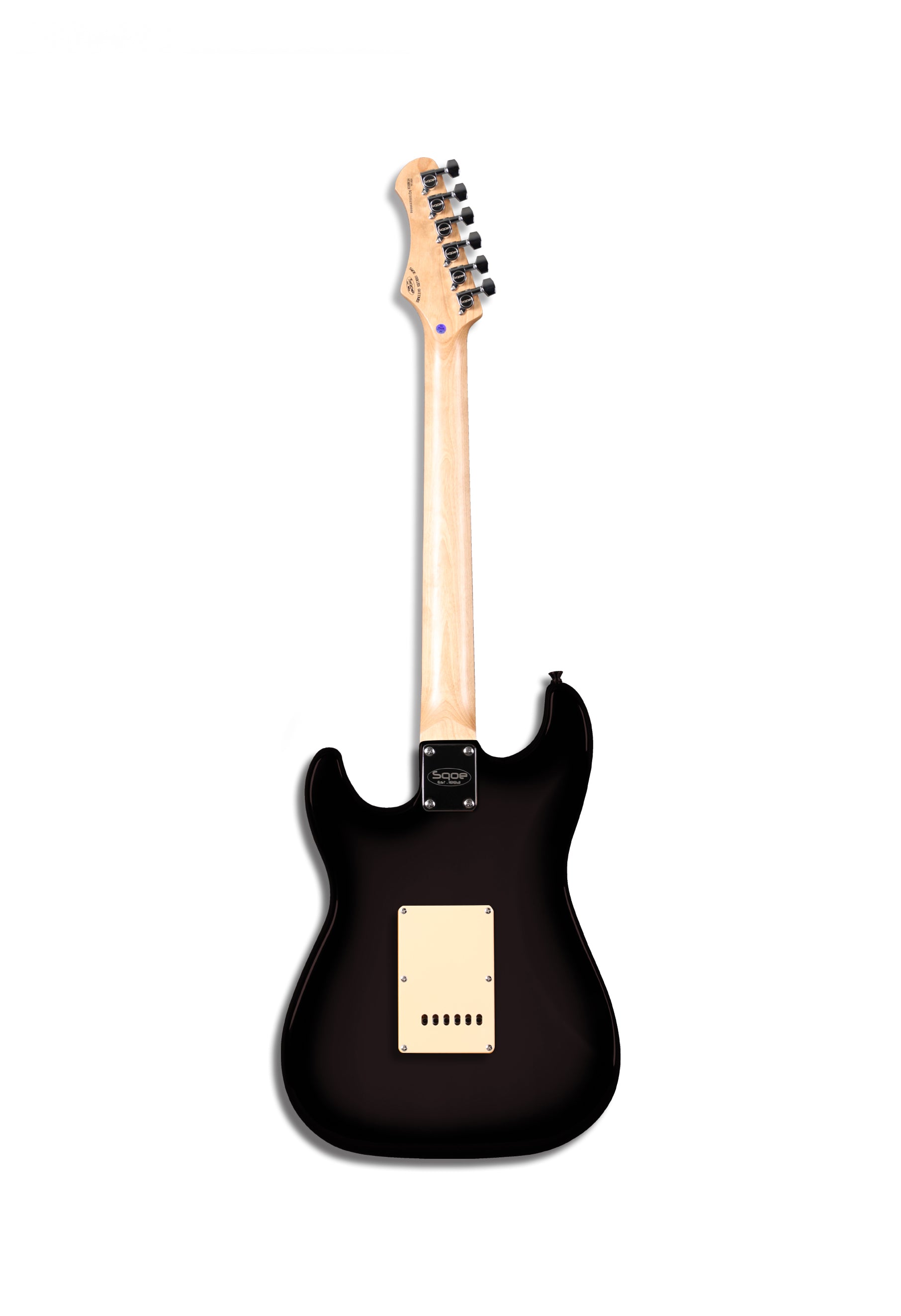 SQOE SEST200 SSS S-Style Electric Guitar Black - Fair Deal Music