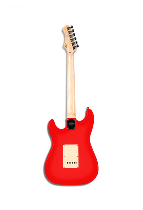 SQOE SEST200 SSS S-Style Electric Guitar Red - Fair Deal Music