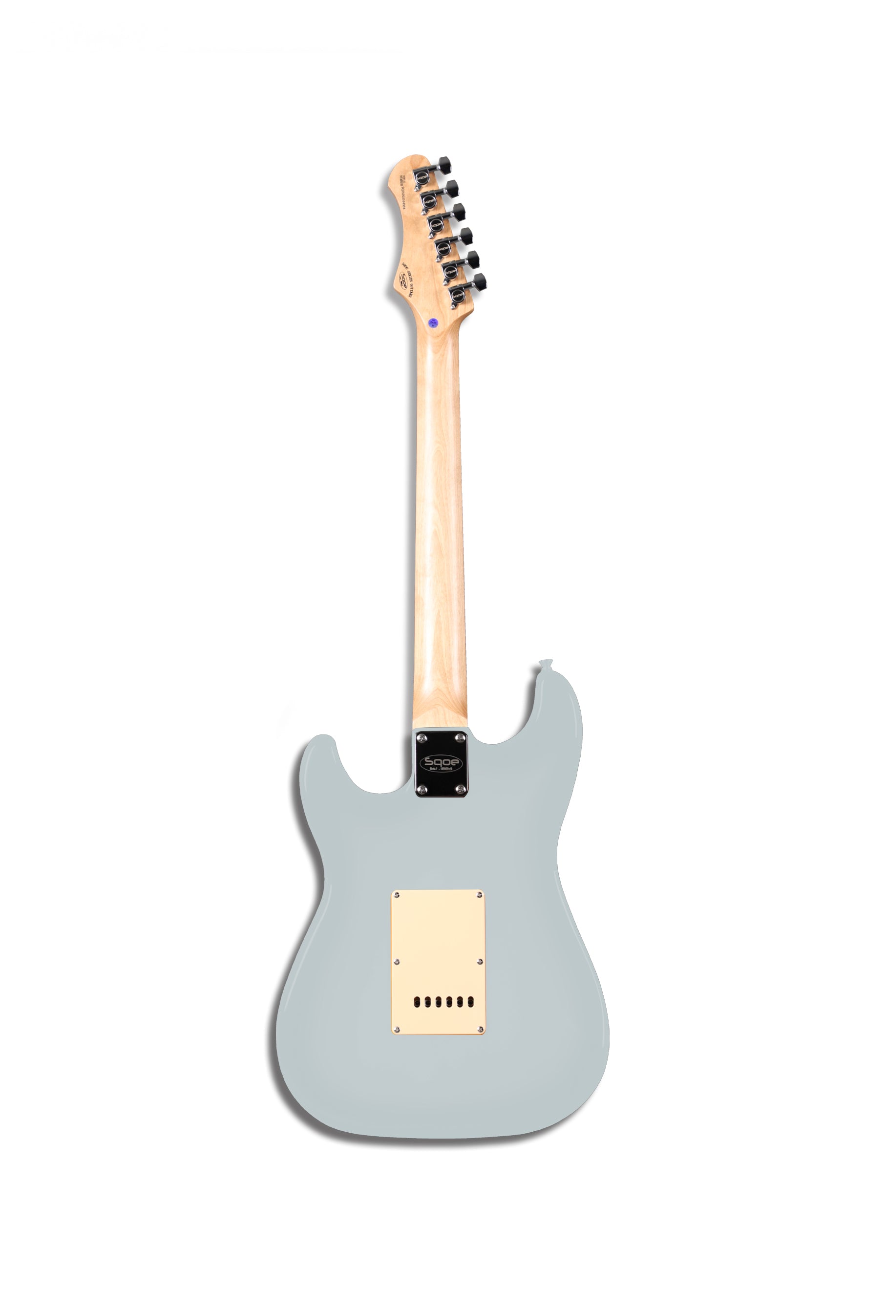 SQOE SEST200 SSS S-Style Electric Guitar Silver - Fair Deal Music