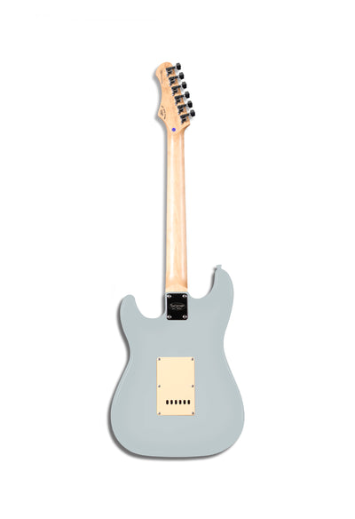 SQOE SEST200 SSS S-Style Electric Guitar Silver - Fair Deal Music