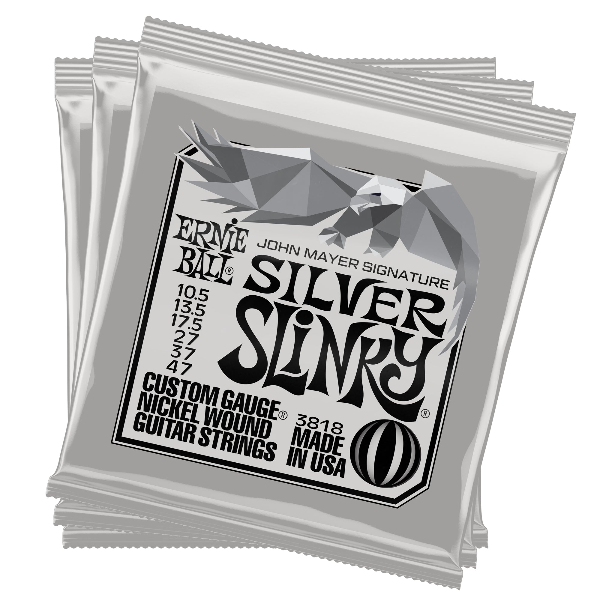 Ernie Ball John Mayer Silver Slinky 10.5-47, 3-Pack Tin - Fair Deal Music
