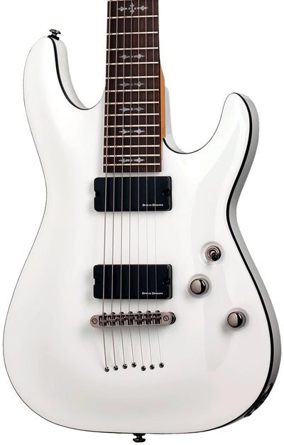 Schecter Demon-7 Electric Guitar, Vintage White - Fair Deal Music