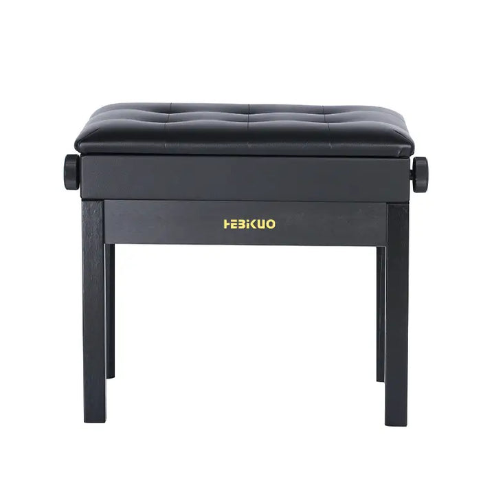 Adjustable Piano Bench with Storage in Satin Black - Fair Deal Music