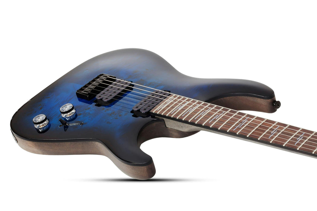 Schecter Omen Elite-6 in See Thru Blue Burst - Fair Deal Music