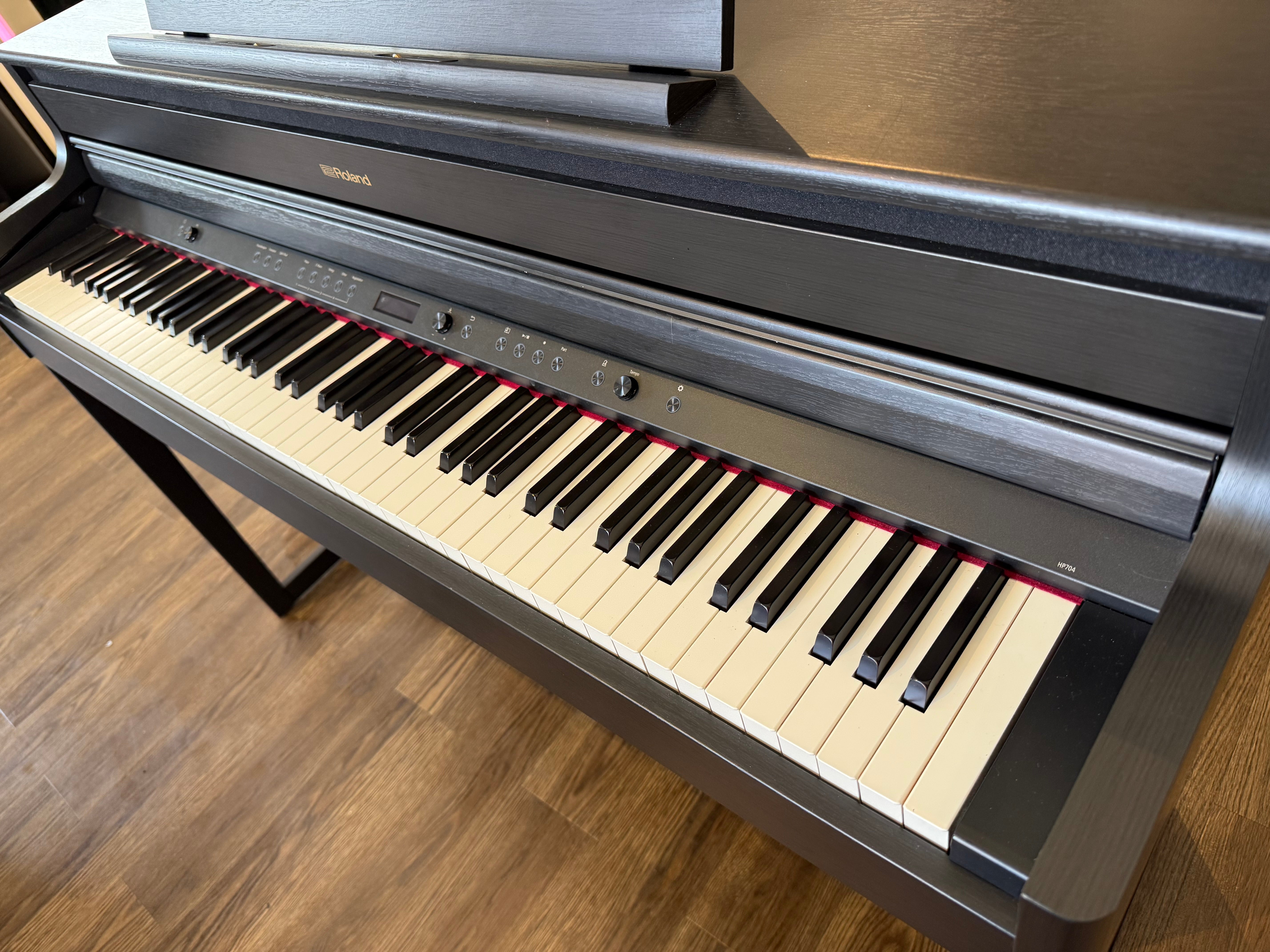 Roland HP704-CH Digital Upright Piano Charcoal Black Used - Free Local Delivery - Fair Deal Music