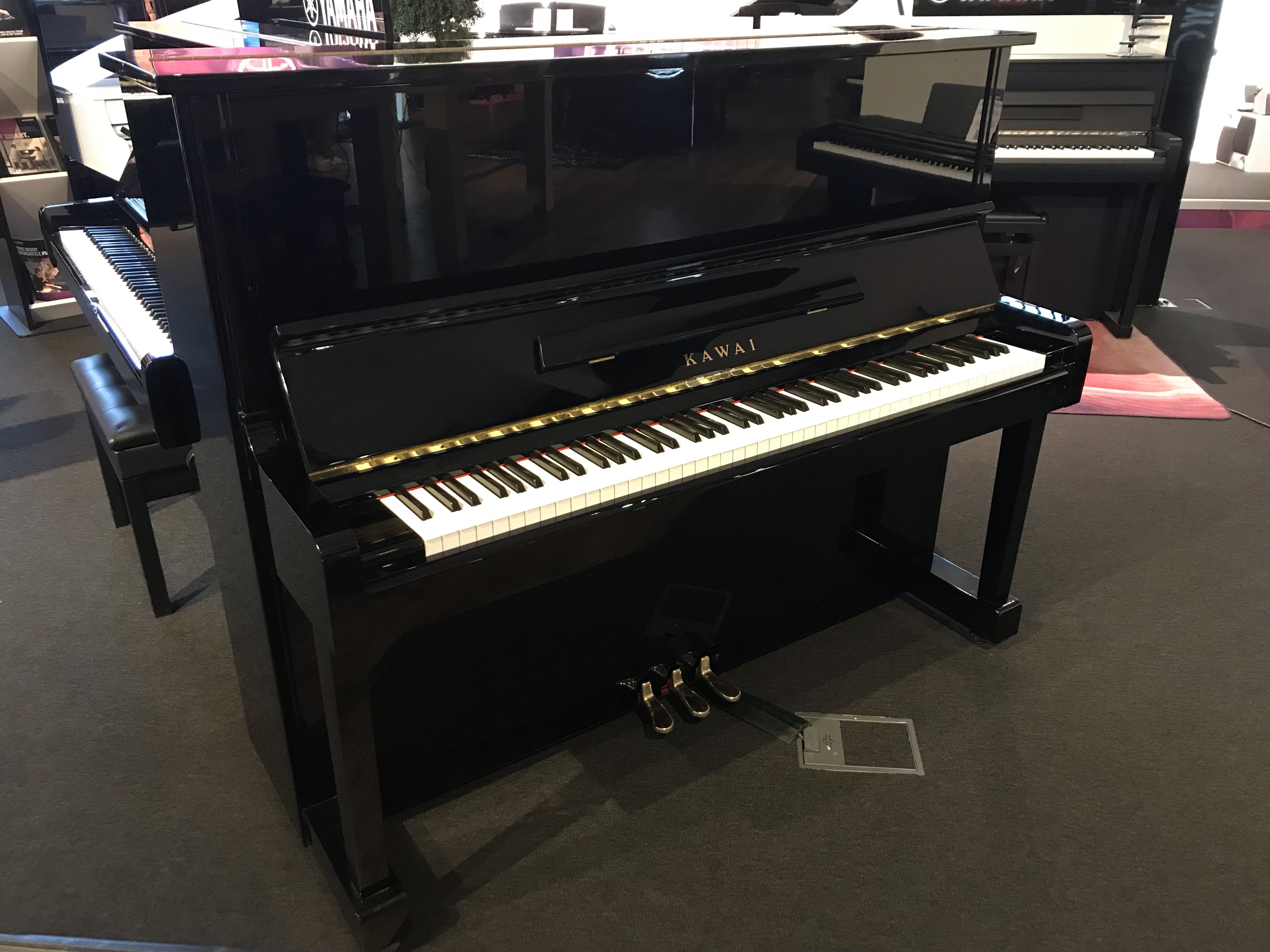 Kawai KS-1F Upright Piano Polished Ebony (Used) - Fair Deal Music