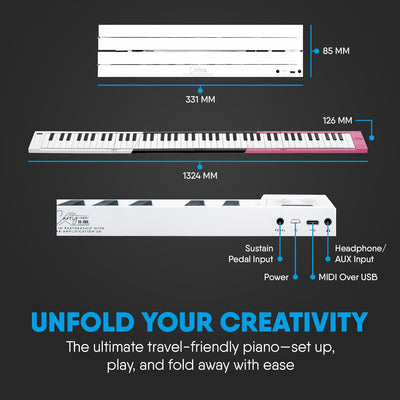 Carry On Piano 88-Key Foldable Piano, Black - Fair Deal Music