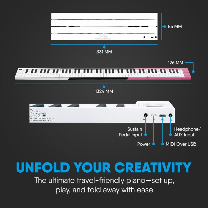 Carry On Piano 88-Key Foldable Piano, Black - Fair Deal Music
