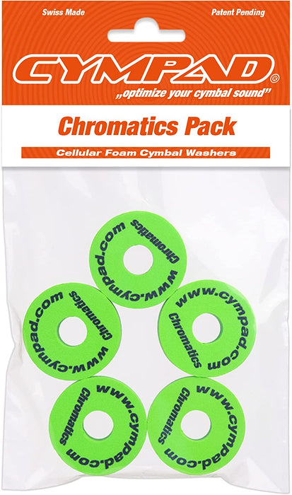 Cympad Foam Cymbal Washers - Chromatics Pack Green - Fair Deal Music