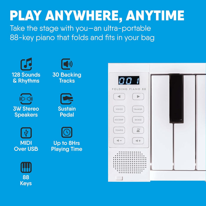 Carry On Piano 88-Key Foldable Piano, Black - Fair Deal Music