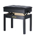 Adjustable Piano Bench with Storage in Satin Black - Fair Deal Music