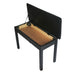 Duet Piano Bench with Storage and Buttoned Top in Satin Black - Fair Deal Music