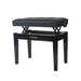 Adjustable Piano Bench with Buttoned Top in Gloss Black - Fair Deal Music