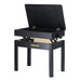 Adjustable Piano Bench with Storage in Satin Black - Fair Deal Music