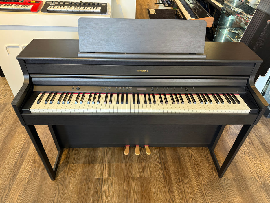 Roland HP704-CH Digital Upright Piano Charcoal Black Used - Free Local Delivery