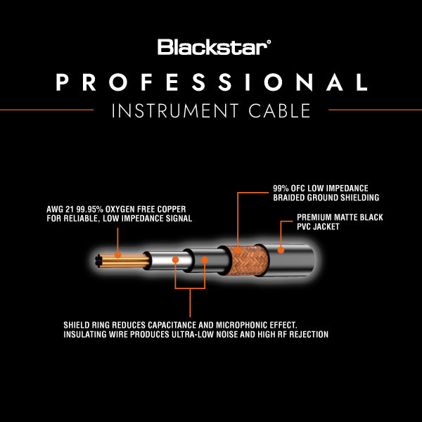 Blackstar Pro Series 6m Instrument Cable, Straight/Angled - Fair Deal Music