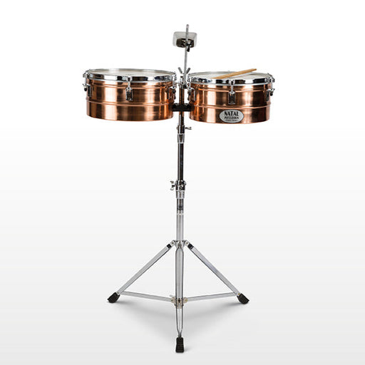 Natal 13" & 14" Bronze Timbales with Stand - Fair Deal Music