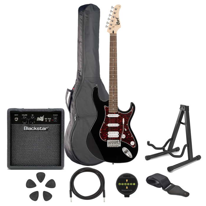 Cort G115SE in Black, Bundle - Fair Deal Music