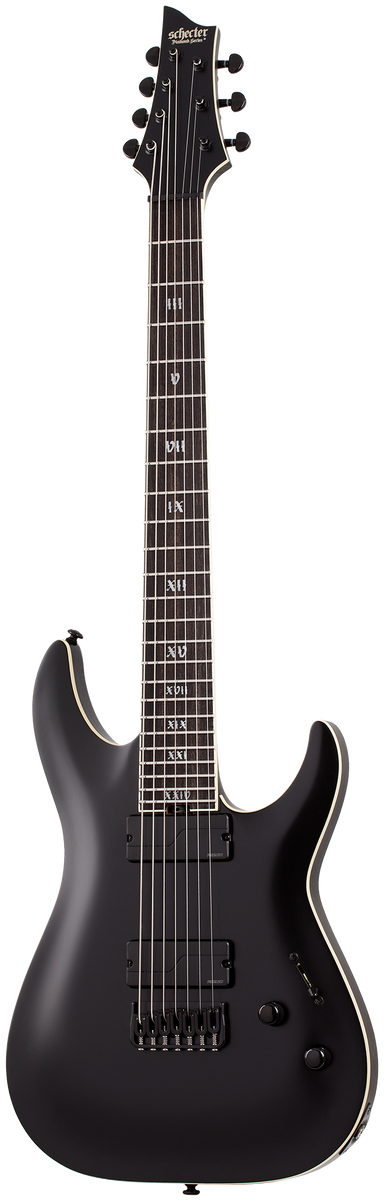 Schecter C-7 SLS Elite Evil Twin, Satin Black — Fair Deal Music