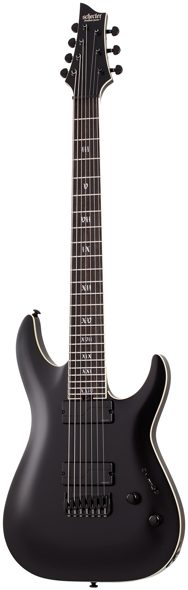 7弦ギター SCHECTER C-7 SLS ELITE EVIL TWIN Schecter C-7 SLS Elite Evil Twin, Satin Black — Fair Deal Music