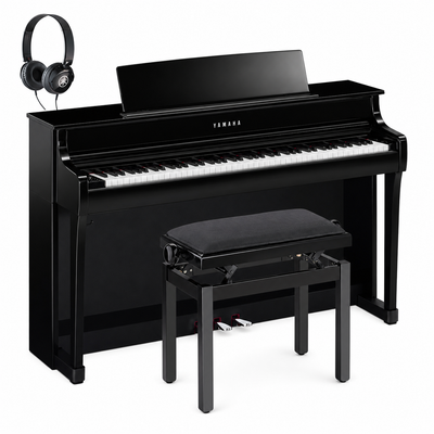 Yamaha CLP-845PE Clavinova Digital Piano Polished Ebony Bundle - Fair Deal Music