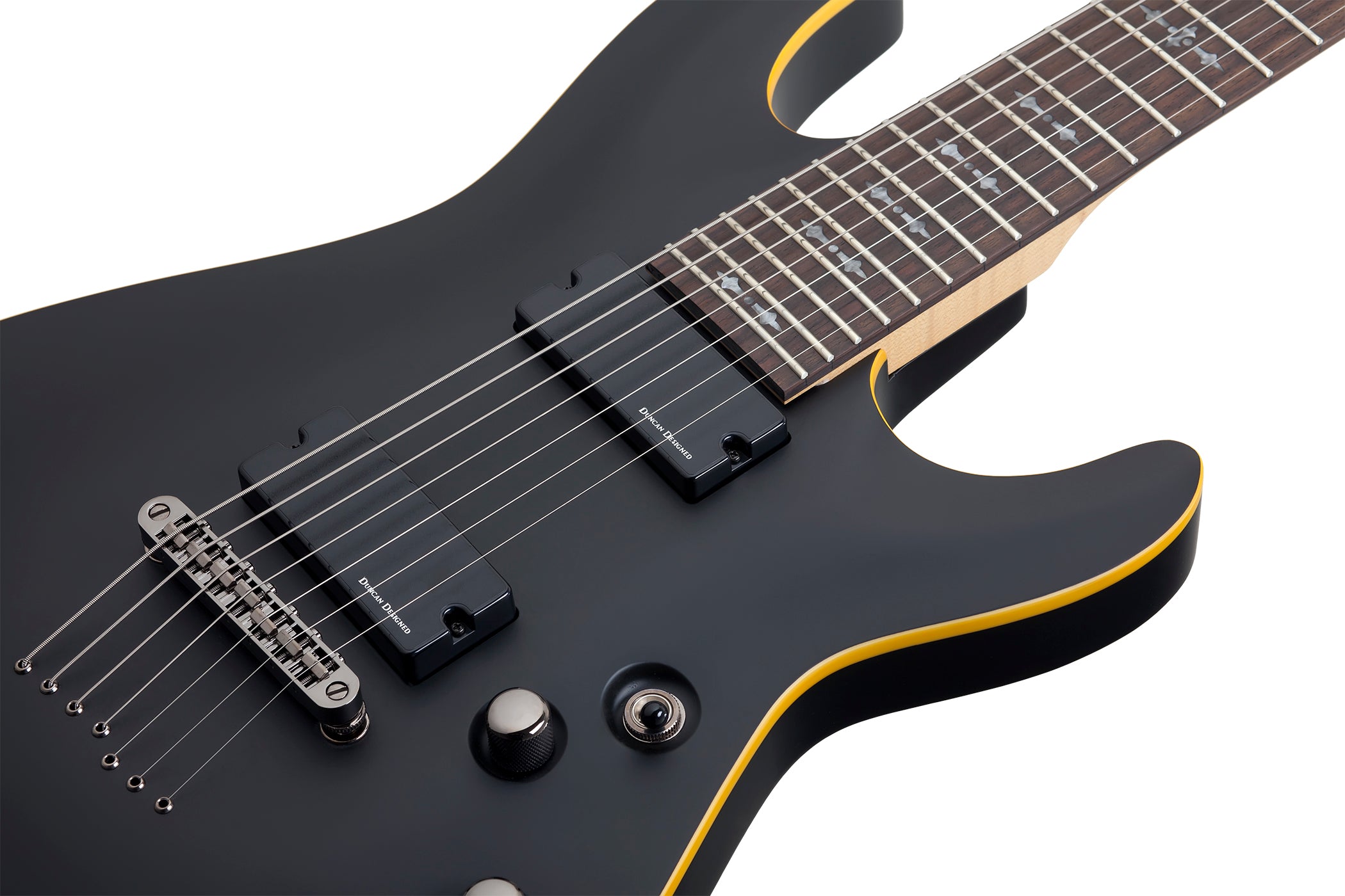 Schecter Demon-7 Electric Guitar Aged Black Satin - Fair Deal Music