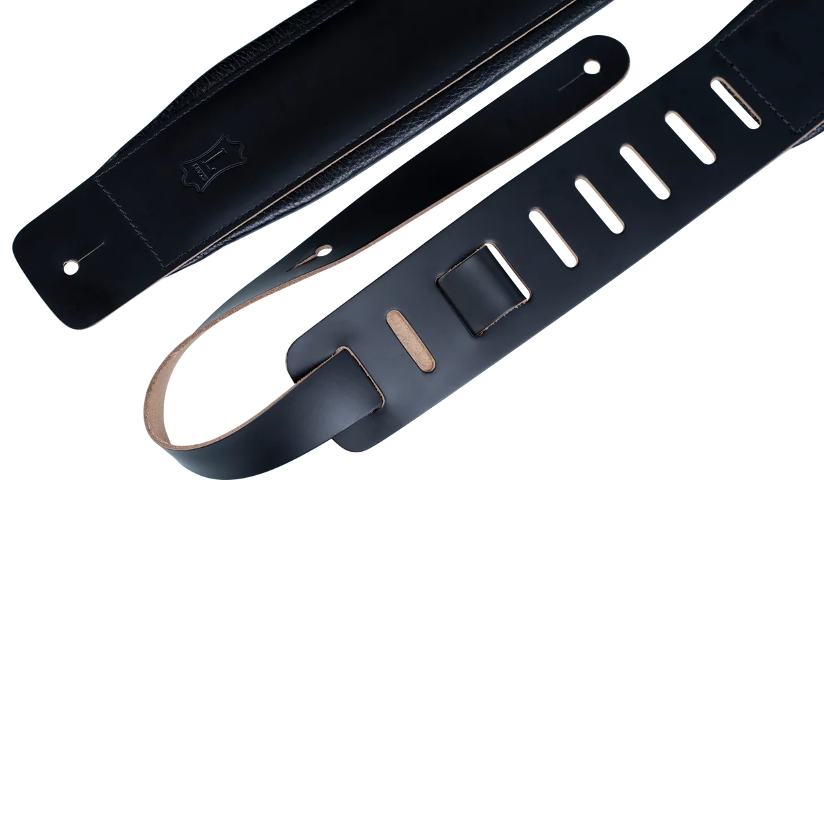 Levy's Larsen Deluxe Top Grain Leather w Garment Leather Back & Padding 3" - Black Guitar Strap - Fair Deal Music