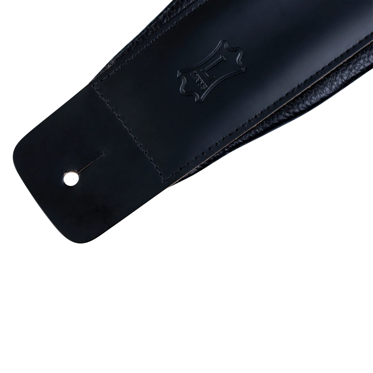 Levy's Larsen Deluxe Top Grain Leather w Garment Leather Back & Padding 3" - Black Guitar Strap - Fair Deal Music