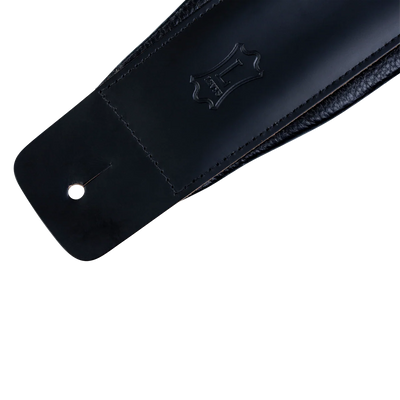 Levy's Larsen Deluxe Top Grain Leather w Garment Leather Back & Padding 3" - Black Guitar Strap - Fair Deal Music