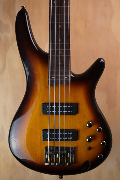Ibanez SR375EF Brown Burst 5-String Fretless Bass, (Used)