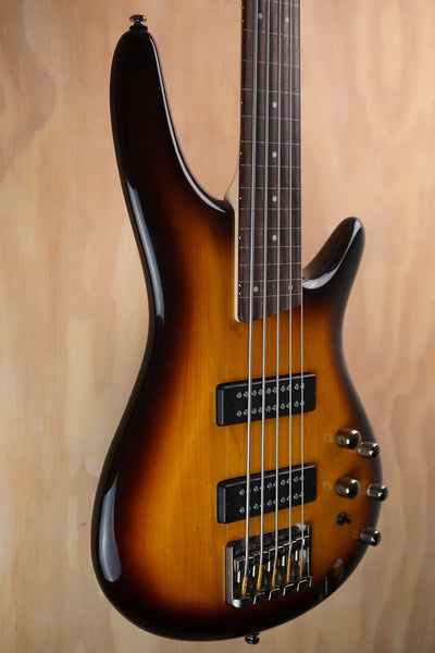 Ibanez SR375EF Brown Burst 5-String Fretless Bass, (Used)